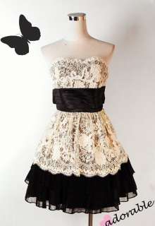 Betsey Johnson Cotton Tape Woven Lace Tiered Dress 10  