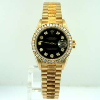 Rolex President Ladies, 18k gold Factory Diamonds watch  