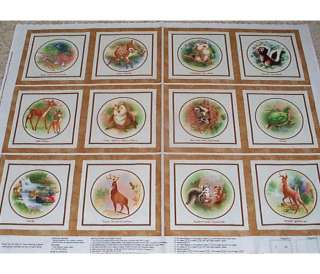 Disney Bambi Soft Book Panel Fabric Thomas Kinkade Cotton  