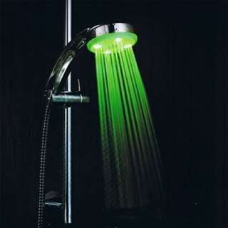 New LED Light Shower Head Temp Sensor Color Changing Cool Ambient Bath 