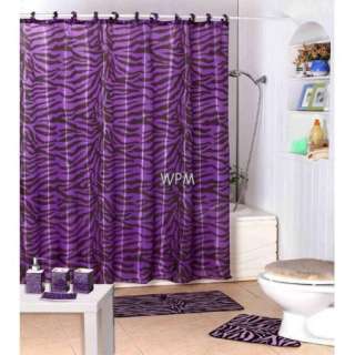 Pack Shower Curtains Jungle Safari Purple Zebra Decorative Roller 