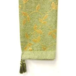  GREEN GOLD FLORAL TAPESTRY CHENILLE THROW 150CM X 180CM 