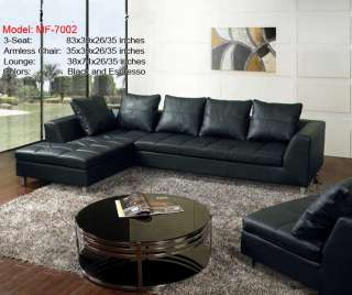 New 3pc Contemporary Leather Sectional Sofa #MF 7002  