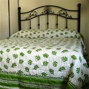   Leaves   Indian ethnic Handmade Quilt set   Queen Size