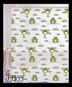 NEW Crystal Bay Lilly Pad Shower Curtain Frogs  