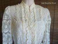 Vintage SAKOWITZ Ivory Lace 10 Dress w/ Bolero Mini Jacket ILGWU Label 