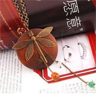 Fashion Womens Wood Dragonfly Pendant Long Necklaces x185 great gift 