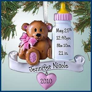  Personalized Christmas Ornaments   Baby Bear with Bottle 