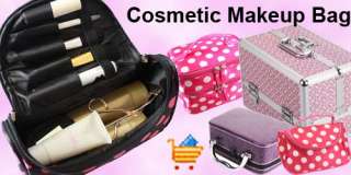 Portable Handle Zipper Closure Cosmetic Makeup Bag Case  