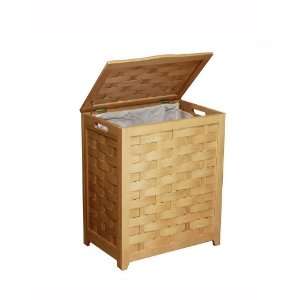  Laundry Hamper with Interior Bag in Natural Finish Beauty