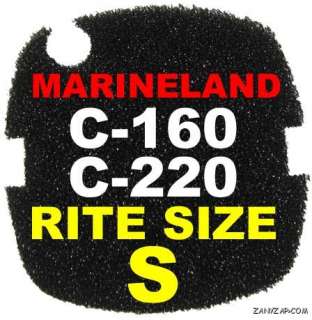 12 Filter Foam Pads For Marineland C 220 Rite Size S  