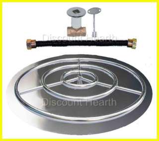   36 Stainless Steel Burner Pan with Burner Ring Fire Pit NG Kit  