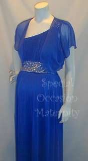   Royal Blue w/ Bolero Rhines Maternity Dress MEDIUM formal special baby