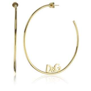Womens Lover Gold IP Hoop Earrings   designer shoes, handbags 