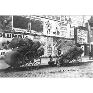 New York Rag Carts   12x18 Framed Print in Gold Frame (17x23 finished)