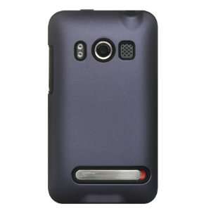 PURPLE 2 in 1 Hard Rubber Cover Case + Black Silicone Skin for HTC Evo 