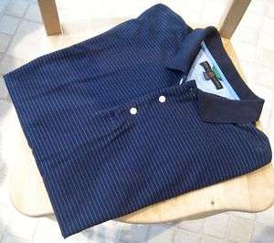Mens Tommy Hilfiger Golf Blue Stripe SS Polo Shirt 2XL  