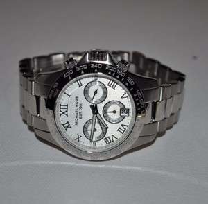 Michael Kors   Ladies Layton Silver Tone Chronograph Watch MK5454 MSRP 