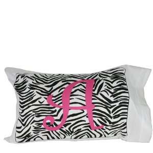  Monogrammed Initial L Zebra Pillow Case