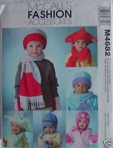 McCalls Pattern 4682 Infants Toddlers Hats Mittens OOP  