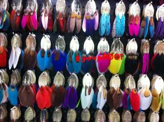 Wholesale 60pairs colored mix style feather earrings jewelry  