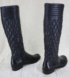   Weitzman Clute Black Quilted Leather boots Size 5 $575 New Knee High