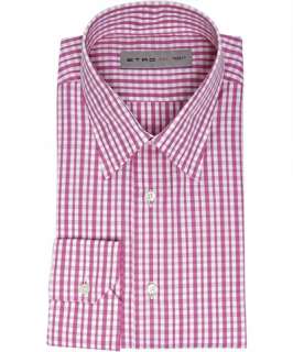Etro bright pink gingham Alex slim fit dress shirt
