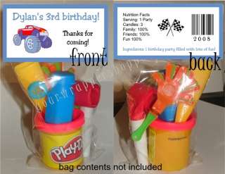20 Personalized Monster Truck Party Favor Bags/Toppers  