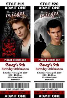 Twilight Saga Eclipse Birthday Party Invitations Favors  