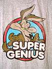Wile E Coyote Mens t shirt S or XL Super Genius  
