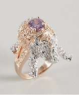 Jardin rose gold plated cz jeweled elephant ring style# 318455201