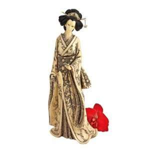   Japanese Faux Ivory Okimono Collectible Statue Sculpture Figurine
