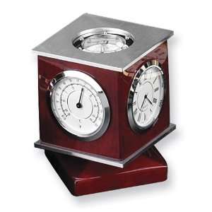  Rosewood Finish Wooden Rotating Clock Jewelry
