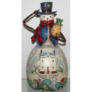 Jim Shore Heartwood Creek Santa with Pineapple and Town Scene