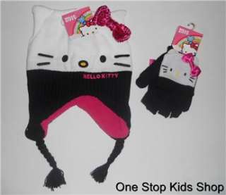   KITTY Girls WINTER HAT OR GLOVES Cap Beanie Mittens Costume  