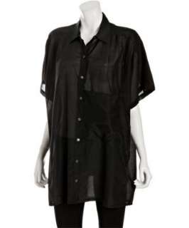 Equipment black cotton silk Theodore oversized tunic blouse 