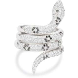 Nicky Hilton Sterling Silver Triple Row Snake Ring, Size 7   designer 