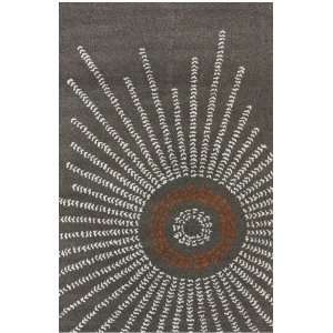  Hand Tufted Wool Carpet Area Rug 8x10 Gray Starburst 