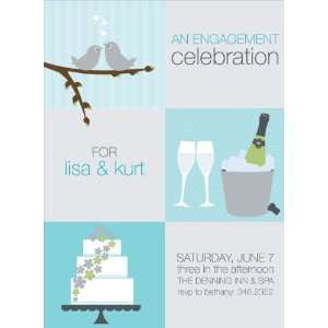    3 Squares Bali Engagement Party Invitations