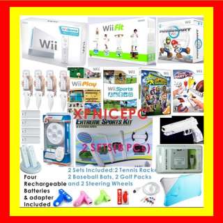 NEW NINTENDO WII 1 CONSOLE SYSTEM +FIT+8CONTRS 78 GAMES 045496880019 