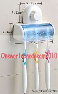   Bathroom Spinbrush Toothbrush Suction Holder Stand Rack Plastic Set 5