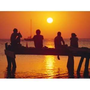  Tourists Enjoying the Sunset, Roatan, Largest of the Bay 
