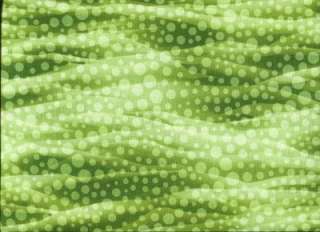 GALLERY BASICS BUBBLES WAVES GREEN Cotton Quilt Fabric  