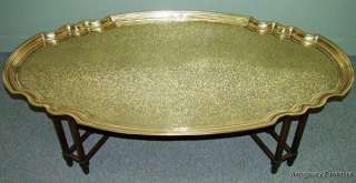 5781 Exceptional BAKER FURNITURE Mahogany Brass Tray Top Coffee 