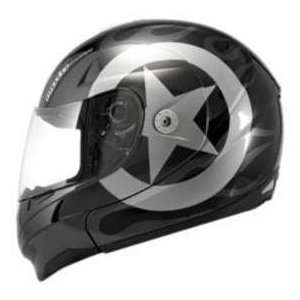  KBC FFR RETRO BLK_SIL LG MOTORCYCLE Full Face Helmet Automotive