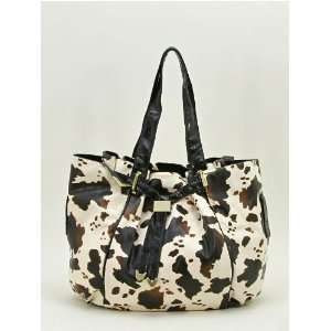  Cow Print Faux Leather Tote Bag CB606 BLACK Toys & Games
