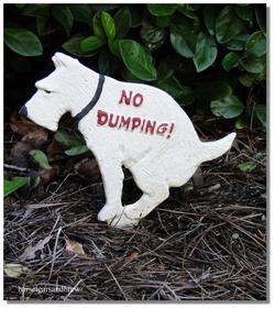   Dog POOP on your yard   Dumping Cast Iron Sign STOP neighbors animals