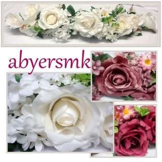 27 Rose/Orchid/Daisy Swag, Wedding Silk Flowers Spray  