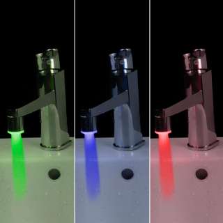 Mini Water Glow LED Faucet Light Temperature Sensor RGB  