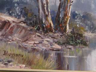 JUDY HENSHAW  OIL ON CANVAS, MIST OVER THE OVENS RIVER  